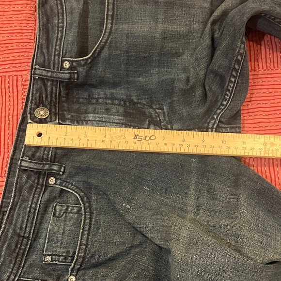 Buffalo mens W32L30 dark blue slim Straight Leg stretch Jeans distressed - Picture 6 of 16